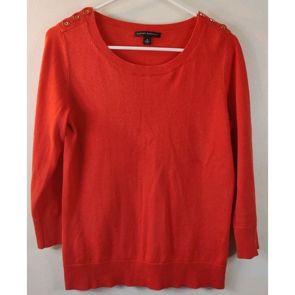 Banana Republic Sweaters - Banana Republic Women's 3/4 Sleeve Orange Shoulder Button Detail Sweater Size M